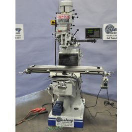 Used-Birmingham-Brand New Birmingham (Step Pulley) Milling Machine With Digital Readout and Power Table Feed-BPS-1649-C-A2895
