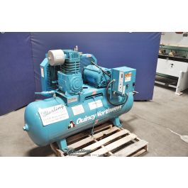 Used-QUINCY-Used Quincy Northwest Air Horizontal Piston Type Compressor With Tank-QT-7.5-80H-A3335