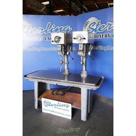 Used-Delta/Rockwell-Used Delta/Rockwell 2 Head Gang Drill Press w/Table-17-600-A4650