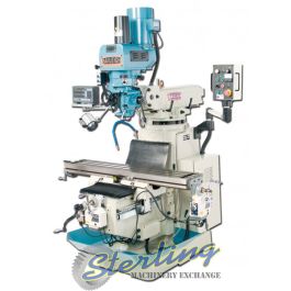 New-Baileigh-Brand New Baileigh Variable Speed Vertical Milling Machine With Inverter Head, 2 Axis DRO, X/Y Power Feeds-VM-1054-3-BA9-1008136-SMVM10543