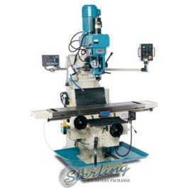 New-Baileigh-Brand New Baileigh Variable Speed Vertical Milling Machine With Inverter Head, 2 Axis DRO, X/Y/Z Power Feeds-VM-1258-3-SMVM12583