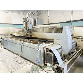 Used-Flow-Used Flow CNC Abrasive Dual Head Waterjet Cutting System with Flow PC Based Flowmaster Controller, 100HP 60,000 PSI Dual-Intensifier Pump, Dual Heads Waterjet Cutting System (GUARANTEED BY FLOW DEALER!)-4X2MWMC-A6373