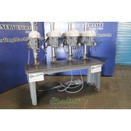 Used-Delta/Rockwell-Used 4 Head Delta/Rockwell Gang Drill Press With Heavy Duty Cast Table-17-600-A6765