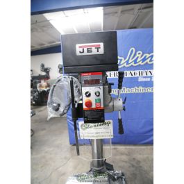 New-Jet-Brand New Jet Industrial Drill With Electronic Variable Speed and Power Downfeed (1 Phase, 110v)-JDPE-20EVS-PDF-SMJDPE20EVSPDF