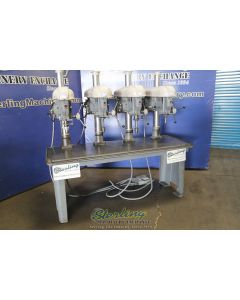 Used-Delta/Rockwell-Used 4 Head Delta/Rockwell Gang Drill Press With Heavy Duty Cast Table-17-600-A6765-01