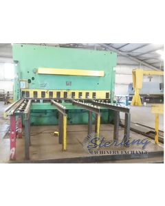 Used-HTC-Used HTC Hydraulic Shear (HEAVY DUTY SHEAR) With Rear Swing Up Backgauge and Sheet Conveyor System-750-12SR-A5090-01