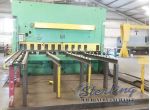 Used HTC Hydraulic Shear (HEAVY DUTY SHEAR) With Rear Swing Up Backgauge and Sheet Conveyor System